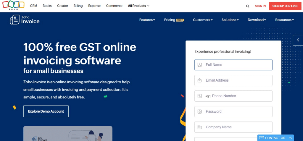 Zoho Invoice (Best Invoice Management Software)