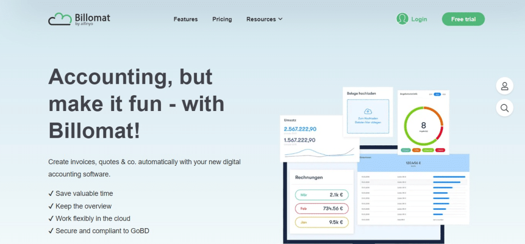 Billomat (Best Invoice Management Software)