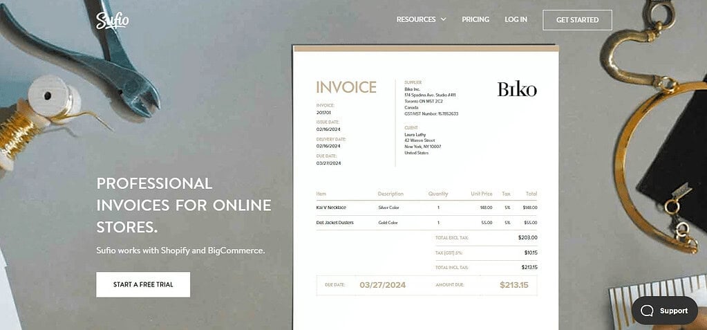 Sufio (Best Invoice Management Software)