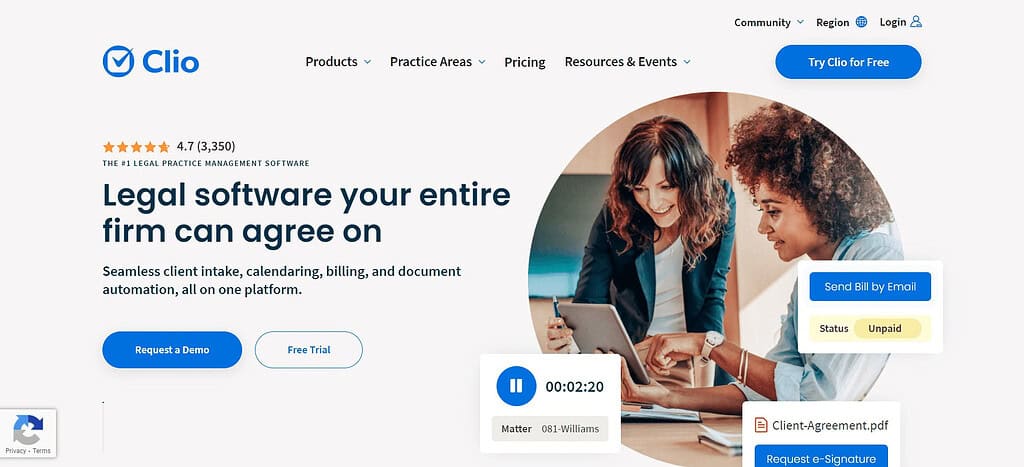Clio (Best Invoice Management Software)