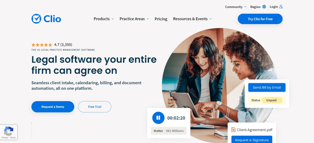 Clio (Best Invoice Management Software)