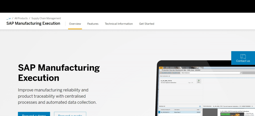 SAP Manufacturing Execution (Best Manufacturing Execution System (MES) Software)