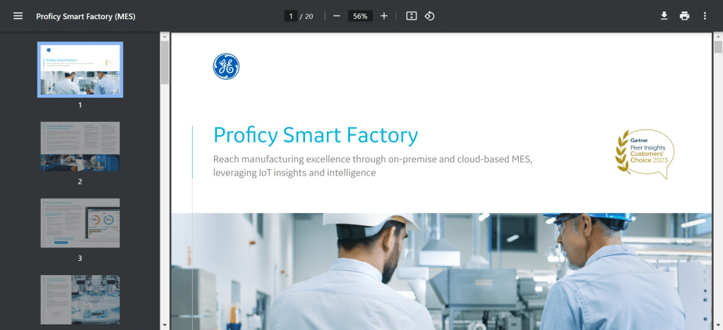 Proficy Smart Factory MES