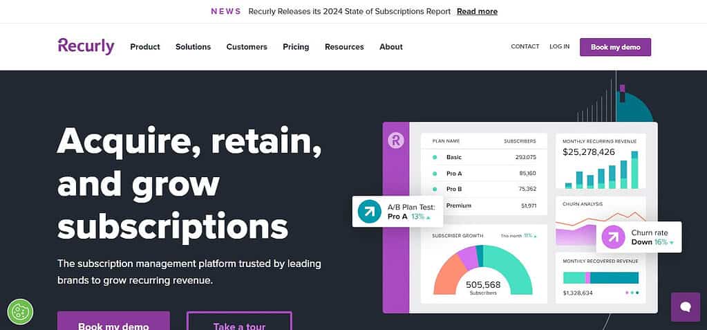 Recurly (Best Subscription Revenue Management Software)