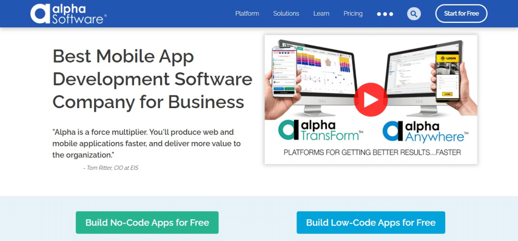 Alpha Anywhere (Best Application Development Software )