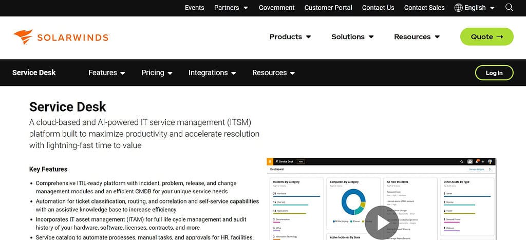 SolarWinds Service Desk