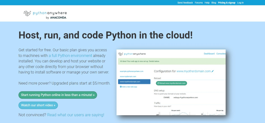 PythonAnywhere (Best Cloud Platform as a Service (PaaS) Software)