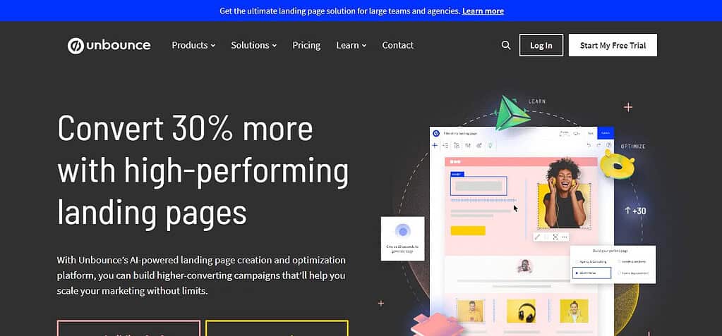Unbounce (Best Other Digital Advertising Software)