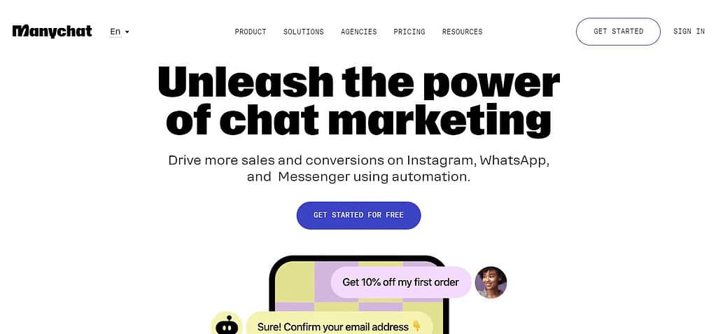 Manychat (Best Other Digital Advertising Software)