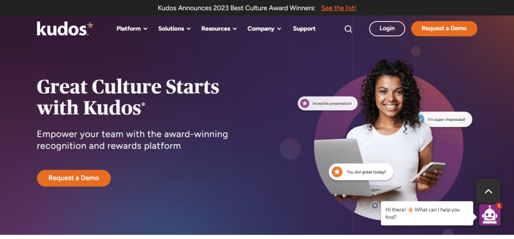 Kudos (Best Employee Engagement Software )