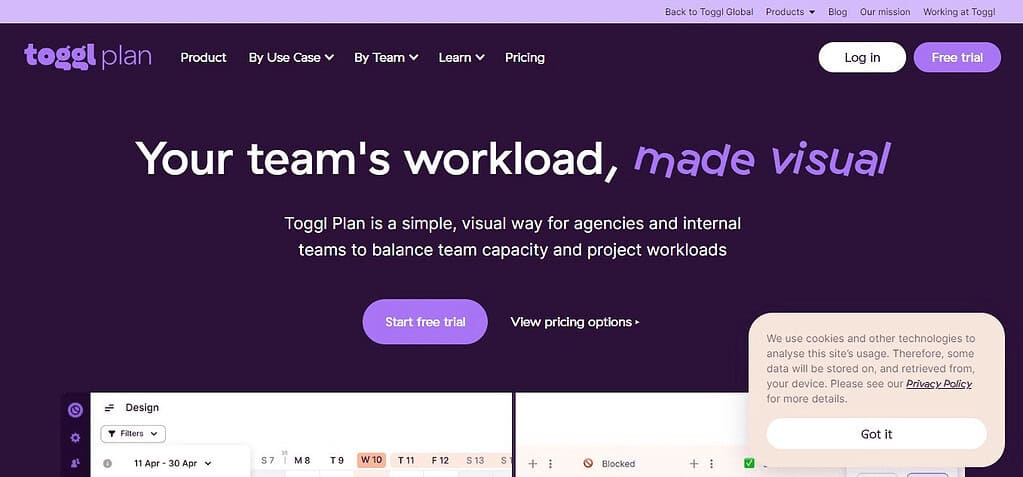 Toggl Plan (Best Employee Engagement Software )