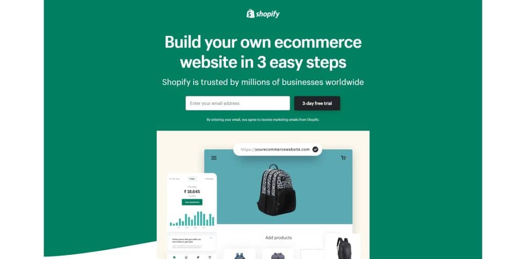 1. Shopify  (Best B2c Ecommerce Platforms)