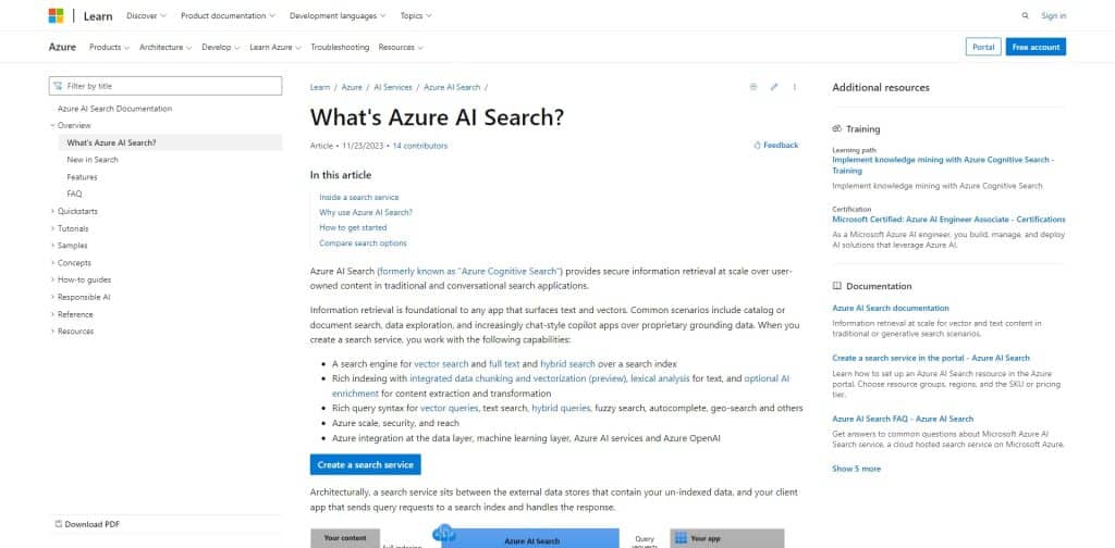 3. Microsoft Azure Cognitive Search
