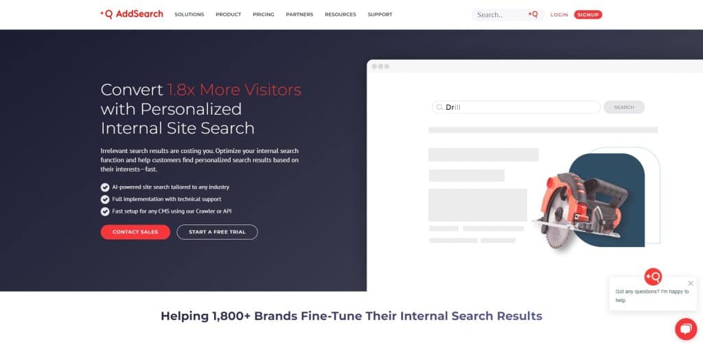 16. AddSearch  (Best  Enterprise Search Software)