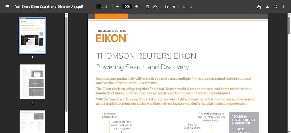 Thomson Reuters Eikon