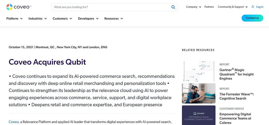 Coveo Qubit