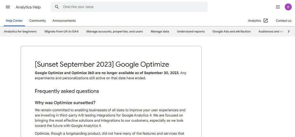 Google Optimize