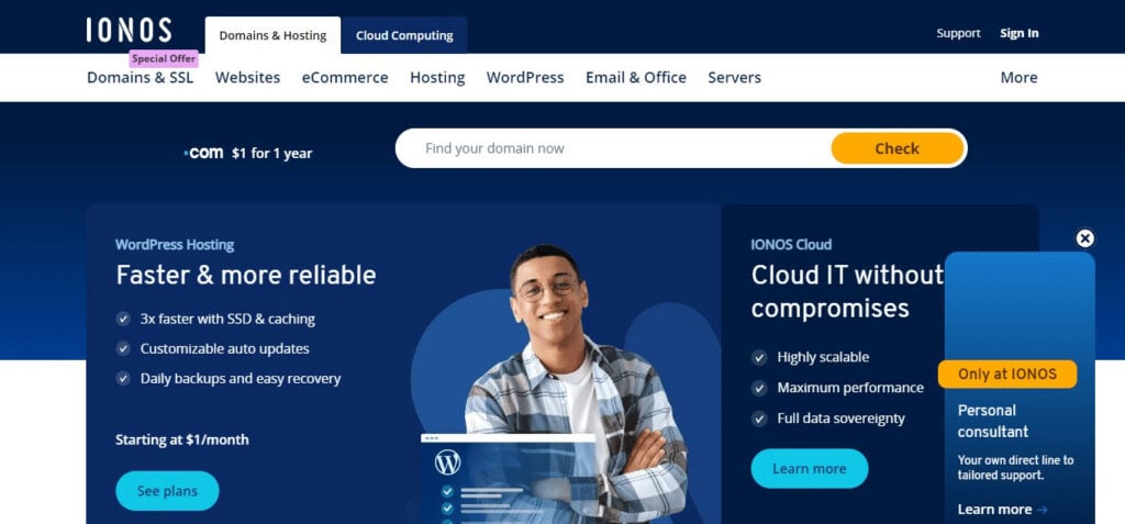 IONOS (Best Web Hosting For Canada)