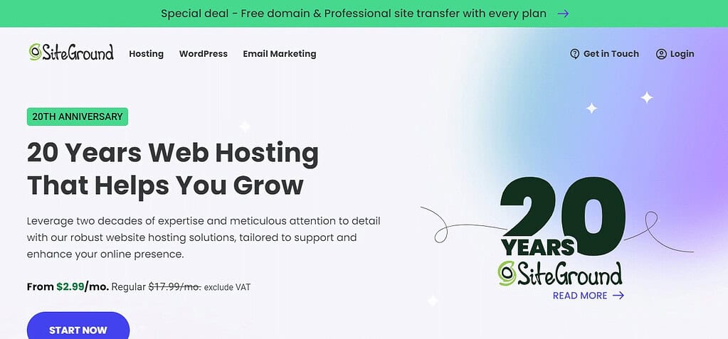 SiteGround (Best Fastest Cloud Hosting Providers)