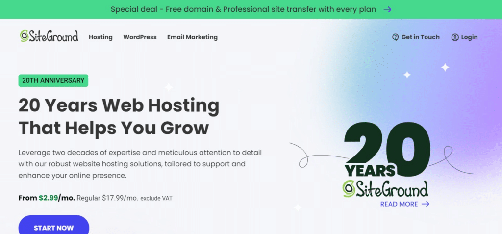 SiteGround (Best Fastest Cloud Hosting Providers)