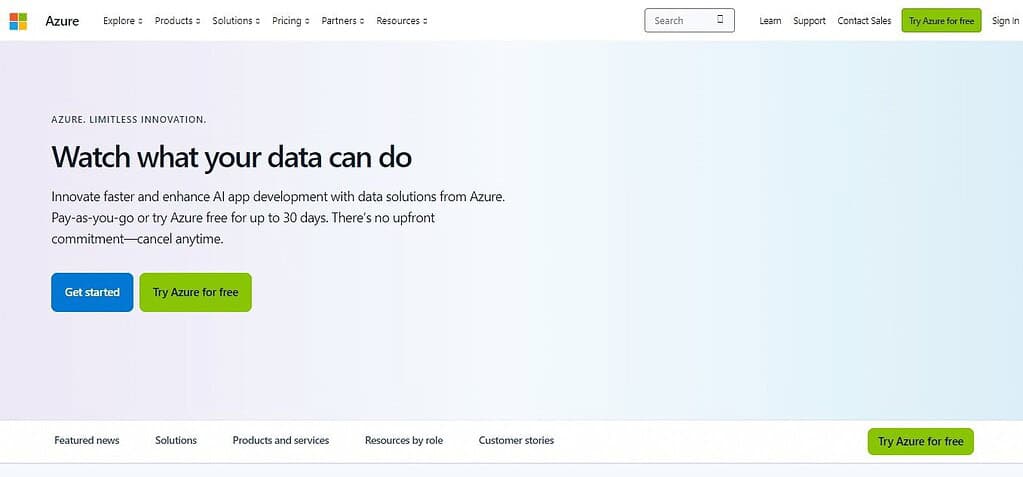 Microsoft Azure (Best Fastest Cloud Hosting Providers)