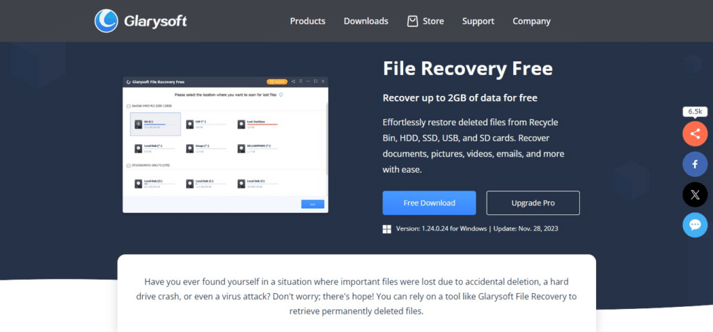 Glarysoft File Recovery Free