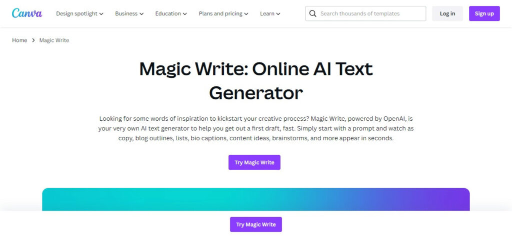 Canva’s Magic Write