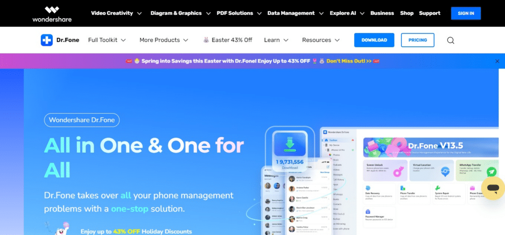 Dr.Fone (Best File Recovery App for Android)