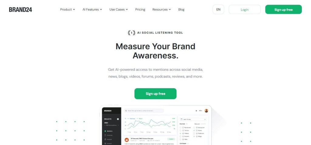 Brand24 AI App For Social Media Posts