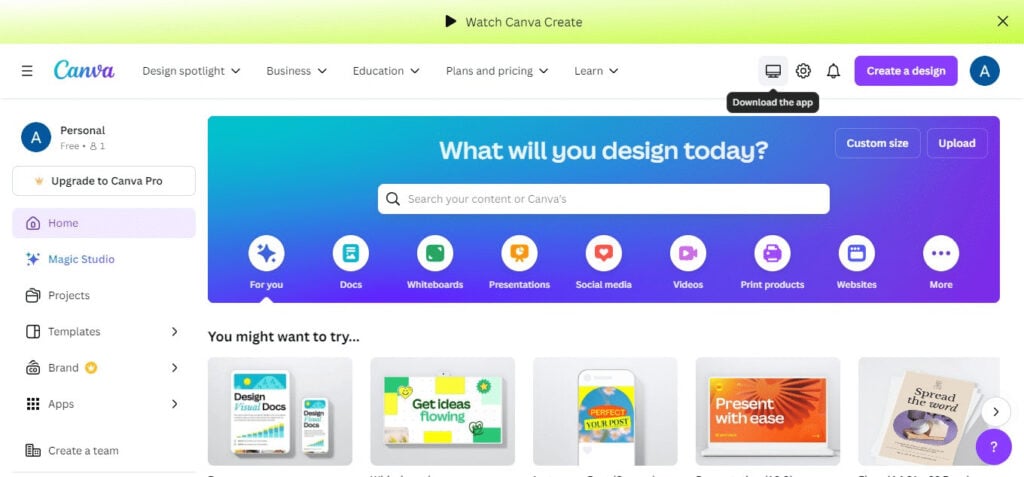 CANVA AI App For Social Media Posts