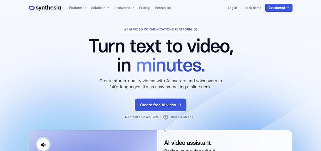 Synthesia Best Ai Social Media Tools