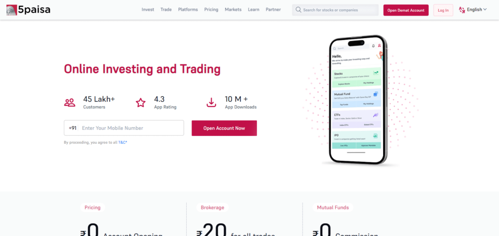 5Paisa Best Ai Stock Market Trading Software