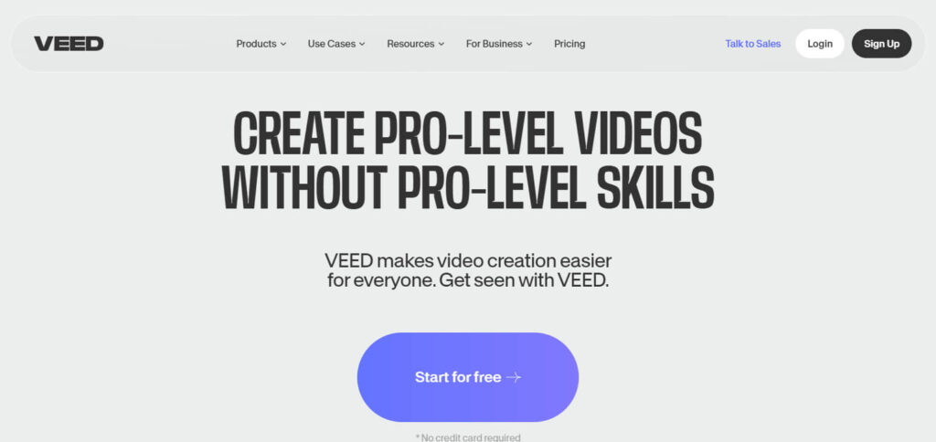 Veed.io Best Ai Video Editing Tools In India