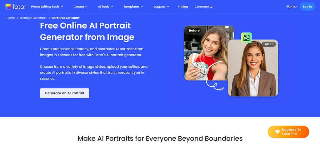 Fotor AI Portrait Generator Best Ai Linkedin Photo Generator