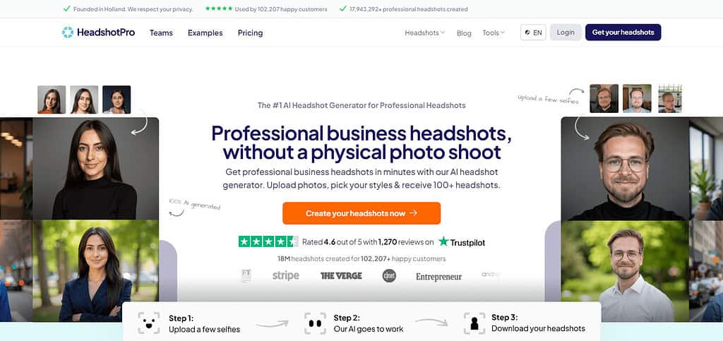 HeadShotPro Best Ai Linkedin Photo Generator