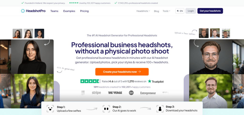 HeadShotPro Best Ai Linkedin Photo Generator