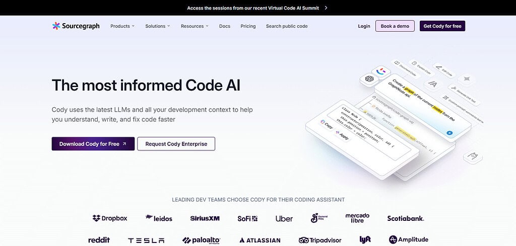 Cody by Sourcegraph Best Coding AI Training Apps