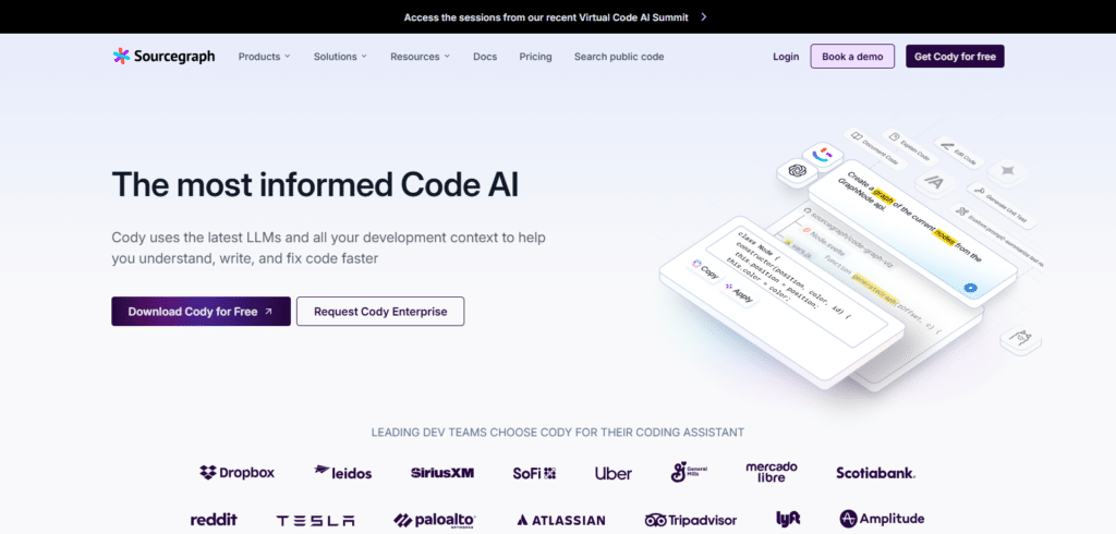 Cody by Sourcegraph Best Coding AI Training Apps