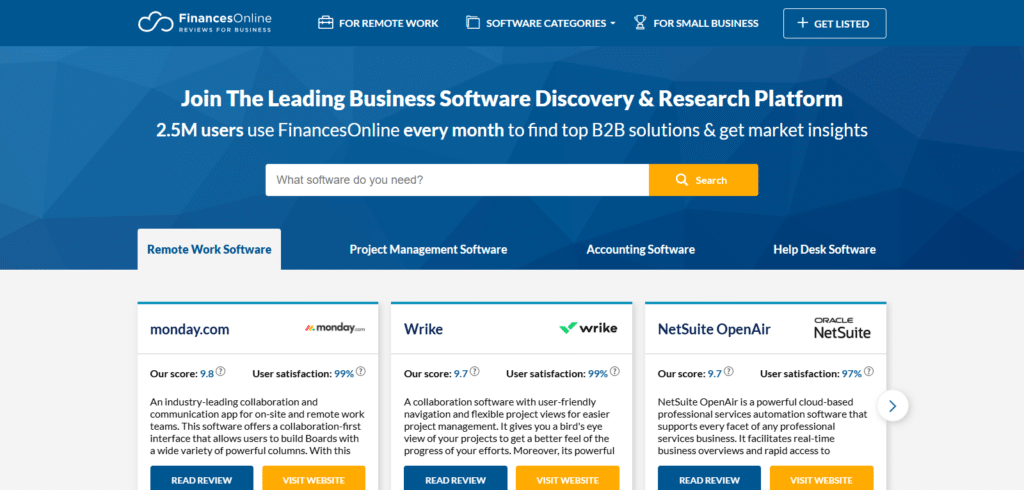 FinancesOnline Best Ai Review Platform