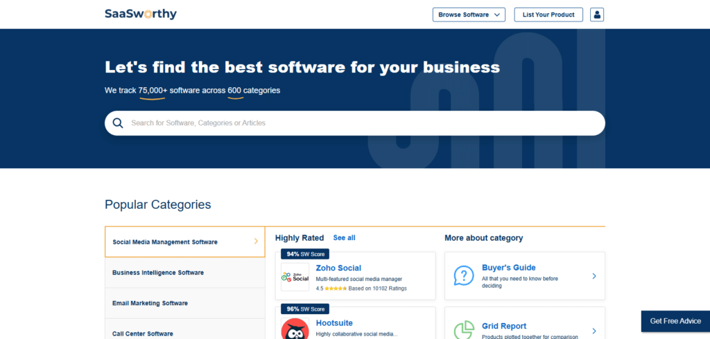 SaaSworthy Best Ai Review Platform