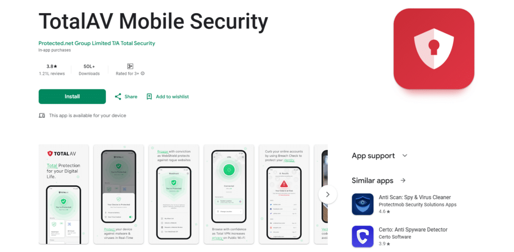 TotalAV Mobile Security Best AI Antivirus Apps for iPhone