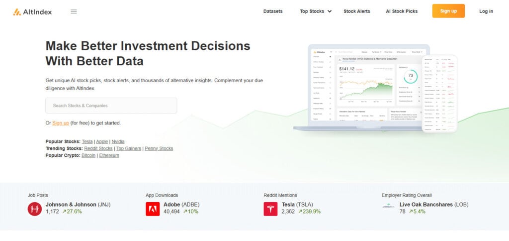 AltIndex Best AI Stock Prediction Website