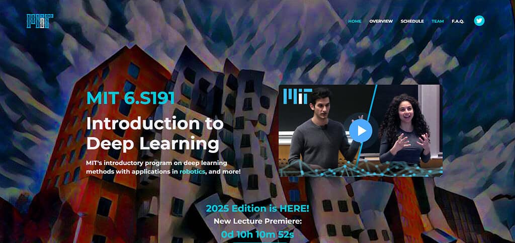 MIT’s Introduction to Deep Learning Artificial Intelligence Courses