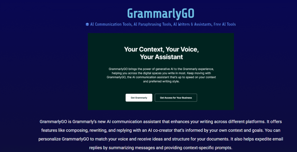GrammarlyGO AI for Content Creation