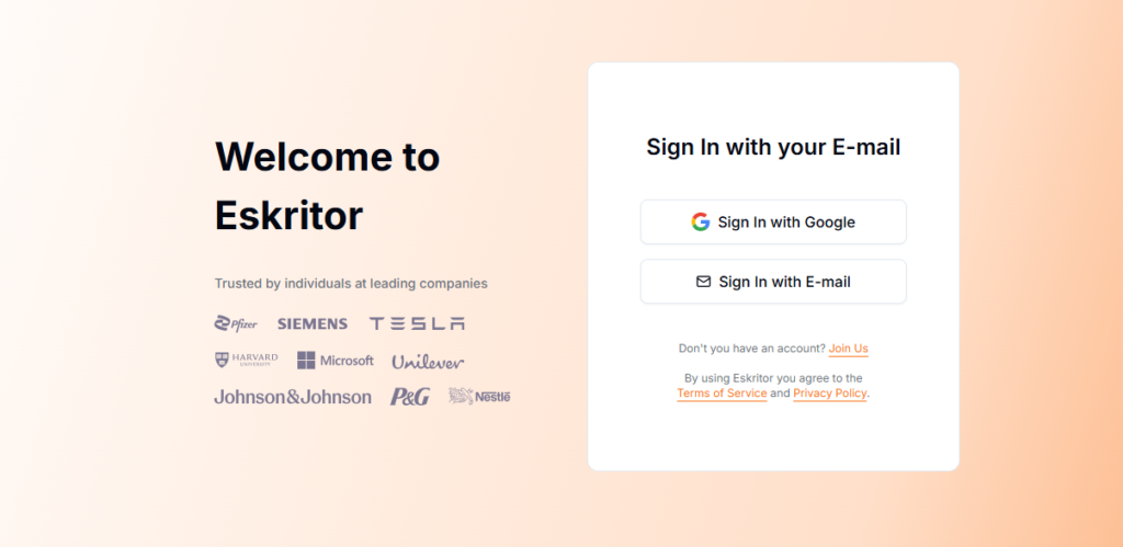 Click on "Sign Up" or "Start Writing"