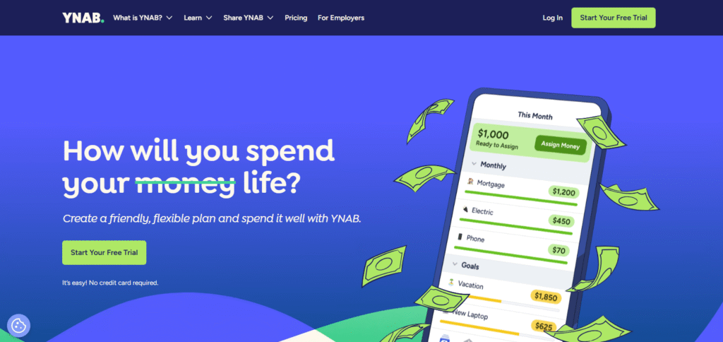 YNAB (You Need A Budget) AI-Powered Personal Finance Apps