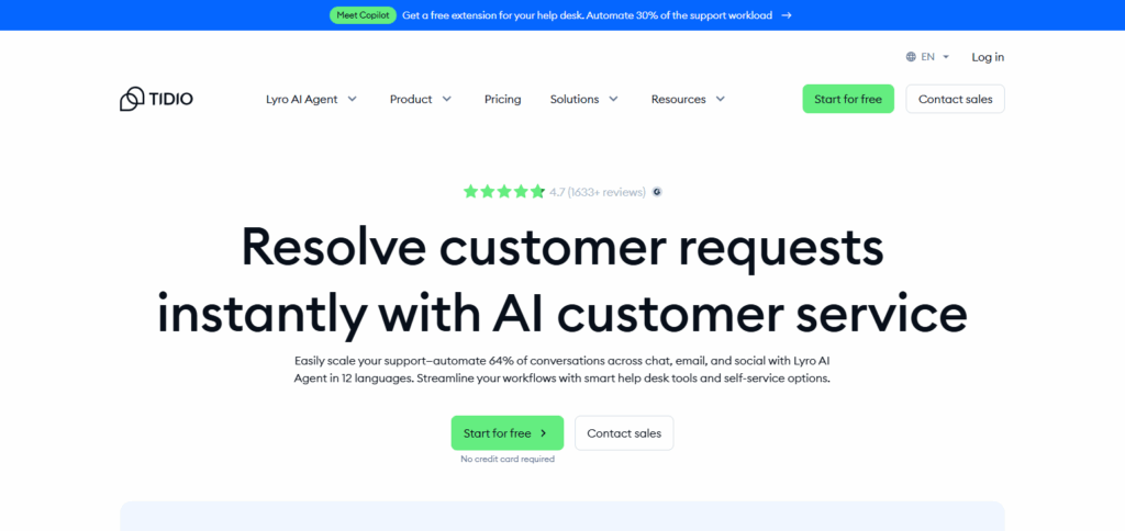 Tidio AI Chatbot