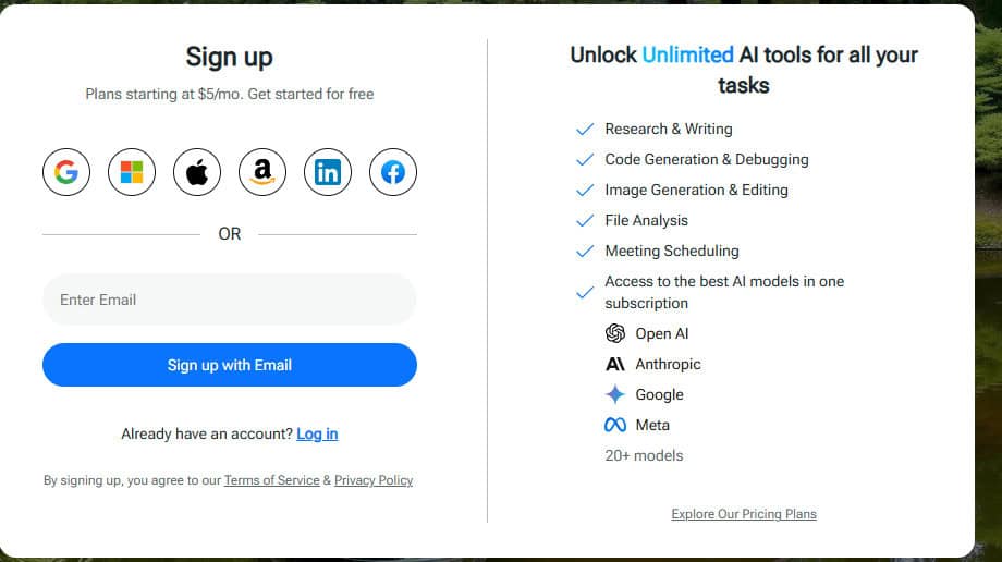Access The Signup Page