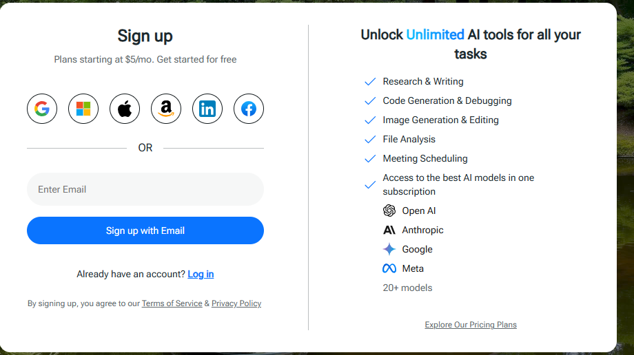 Access The Signup Page