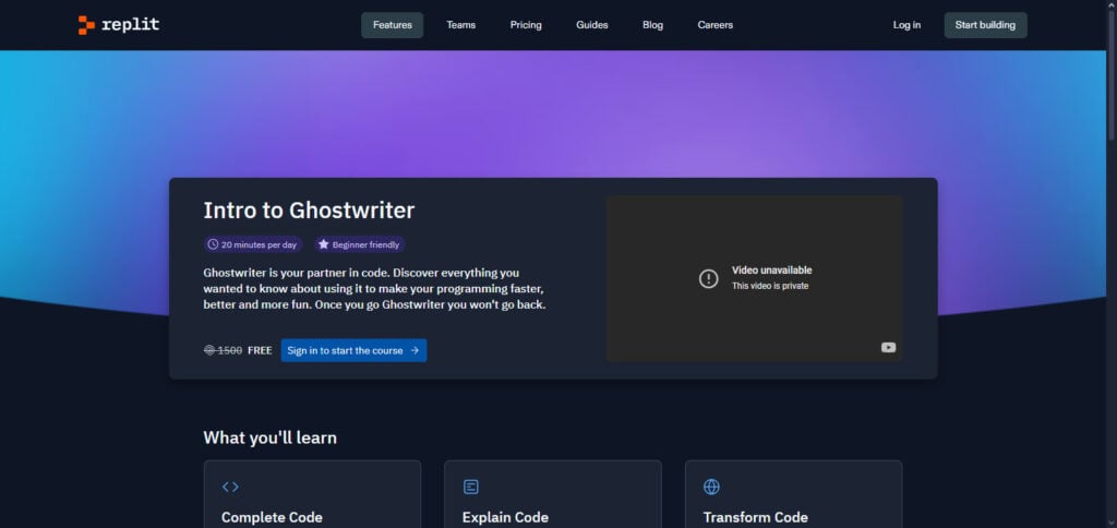 Replit with Ghostwriter